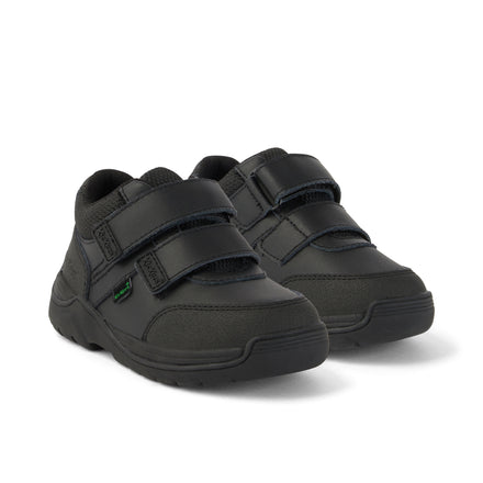 Front ¾ right of Infant Boys Stomper Mid Leather Black