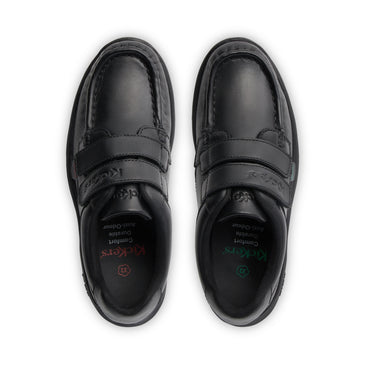 Detail view (Top view mapped) of Junior Boys Reasan Twin Vel Leather Black