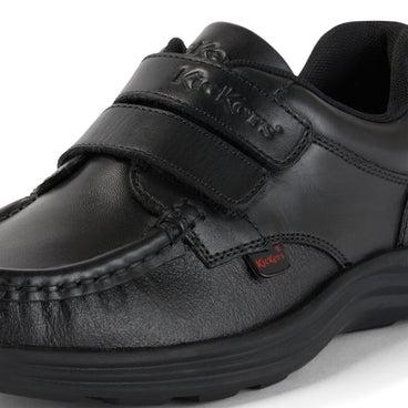 Detail view (close-up) of Junior Boys Reasan Twin Vel Leather Black