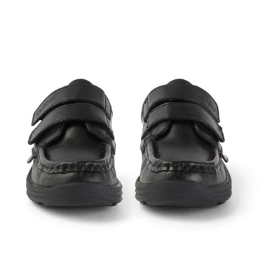 Front view of Infant Boys Reasan Twin Vel Leather Black