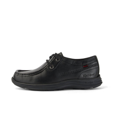 Left side view of Youth Mens Reasan Moc Leather Black