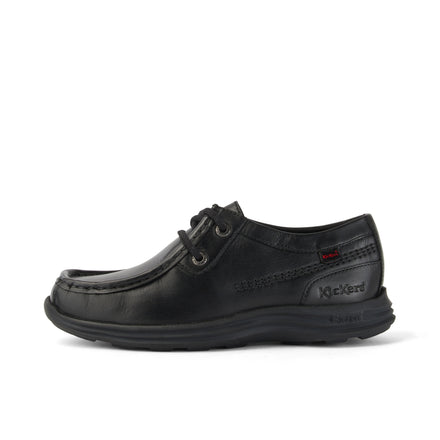 Left side view of Youth Mens Reasan Moc Leather Black