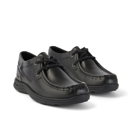 Front ¾ right of Youth Mens Reasan Moc Leather Black