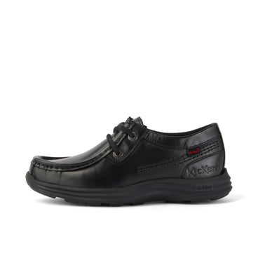 Left side view of Junior Boys Reasan Moc Leather Black
