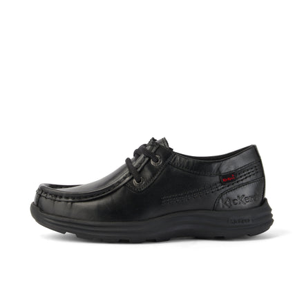 Left side view of Junior Boys Reasan Moc Leather Black