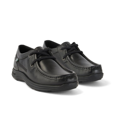 Front ¾ right of Junior Boys Reasan Moc Leather Black