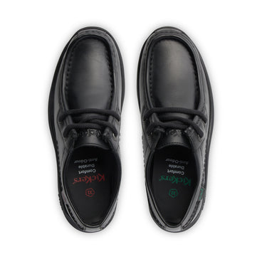 Detail view (Top view mapped) of Junior Boys Reasan Moc Leather Black