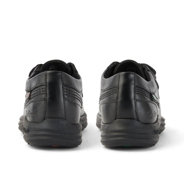 Back view of Junior Boys Reasan Moc Leather Black