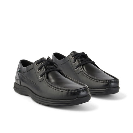 Front ¾ right of Adult Mens Reasan Moc Leather Black