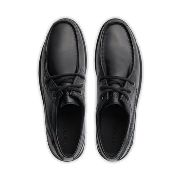 Detail view (Top view mapped) of Adult Mens Reasan Moc Leather Black