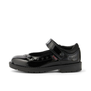 Left side view of Infant Girls Lachly Star Mj Patent Leather Black