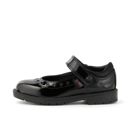 Left side view of Infant Girls Lachly Star Mj Patent Leather Black