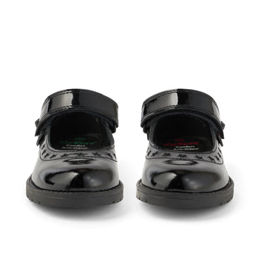 Front view of Infant Girls Lachly Star Mj Patent Leather Black