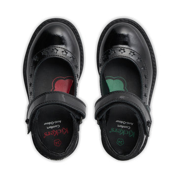 Detail view (Top view mapped) of Infant Girls Lachly Star Mj Patent Leather Black