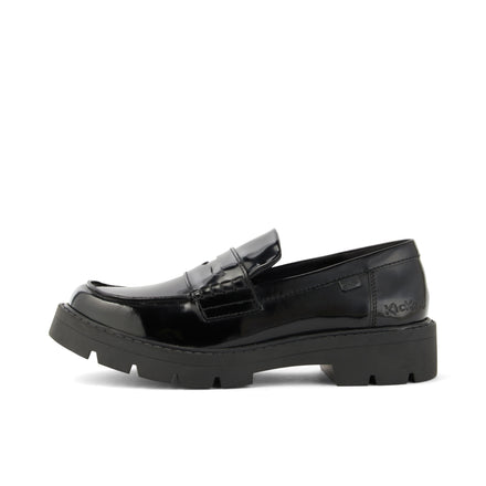 Left side view of Adult Womens Kori Loafer Leather Black