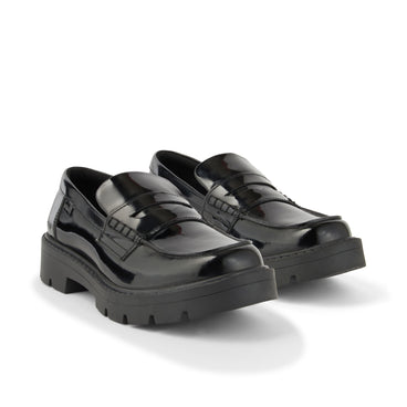 Front ¾ right of Adult Womens Kori Loafer Leather Black