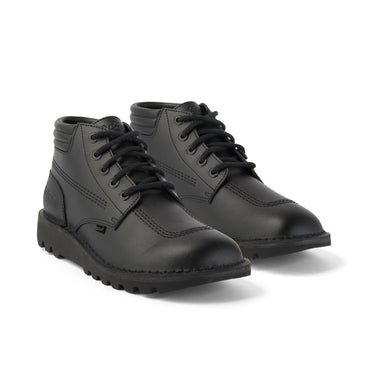 Front ¾ right of Adult Mens Kick Hi Padded Leather Black