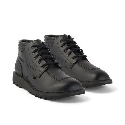 Front ¾ right of Adult Mens Kick Hi Padded Leather Black