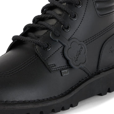 Detail view (close-up) of Adult Mens Kick Hi Padded Leather Black