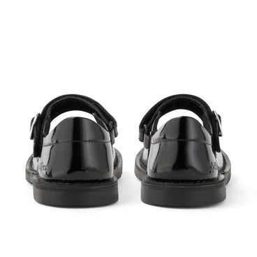 Back view of Junior Girls Adlar Heart Mj Patent Leather Black