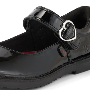Detail view (close-up) of Junior Girls Adlar Heart Mj Patent Leather Black