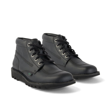 Front ¾ right of Adult Unisex Kick Hi Leather Alternative Black