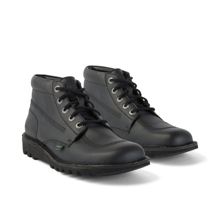 Front ¾ right of Adult Unisex Kick Hi Leather Alternative Black