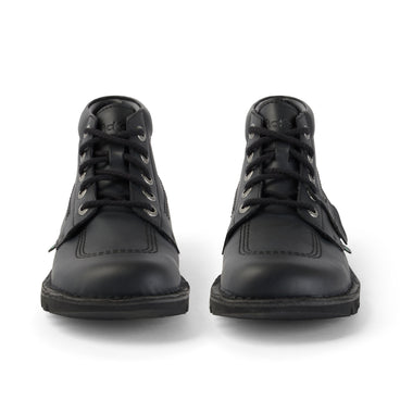 Front view of Youth Unisex Kick Hi Leather Alternative Black