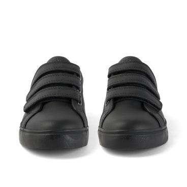 Front view of Youth Unisex Tovni Trip Leather Alternative Black