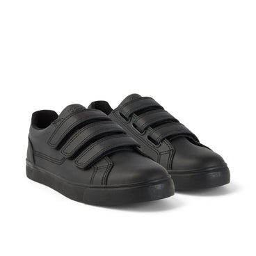 Front ¾ right of Youth Unisex Tovni Trip Leather Alternative Black