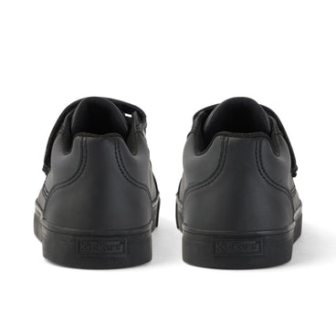 Back view of Youth Unisex Tovni Trip Leather Alternative Black