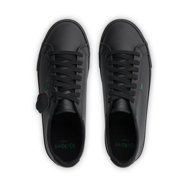 Detail view (Top view mapped) of Youth Unisex Tovni Lacer Leather Alternative Black