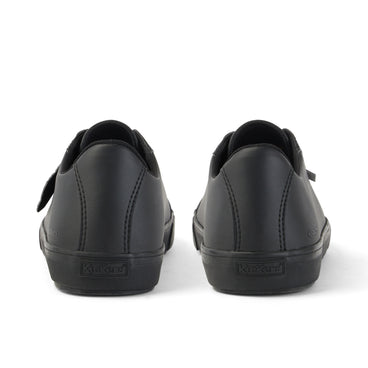 Back view of Youth Unisex Tovni Lacer Leather Alternative Black