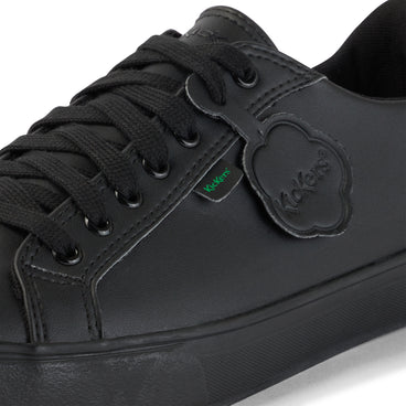 Detail view (close-up) of Youth Unisex Tovni Lacer Leather Alternative Black