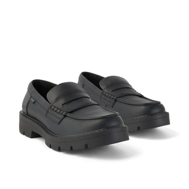 Front ¾ right of Adult Womens Kori Loafer Leather Alternative Black