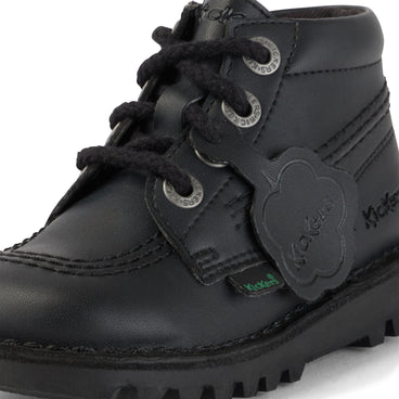 Detail view (close-up) of Infant Unisex Kick Hi Zip Leather Alternative Black