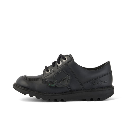 Left side view of Junior Unisex Kick Lo Leather Alternative Black