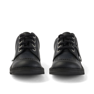 Front view of Junior Unisex Kick Lo Leather Alternative Black