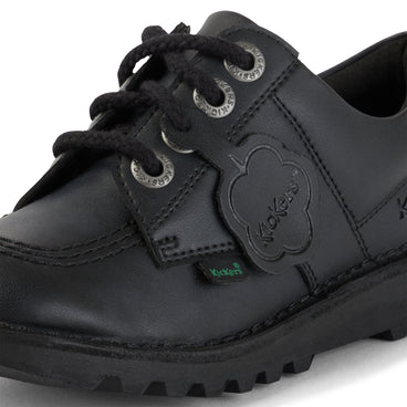 Detail view (close-up) of Junior Unisex Kick Lo Leather Alternative Black