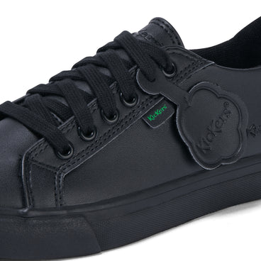 Detail view (close-up) of Junior Unisex Tovni Lacer Leather Alternative Black