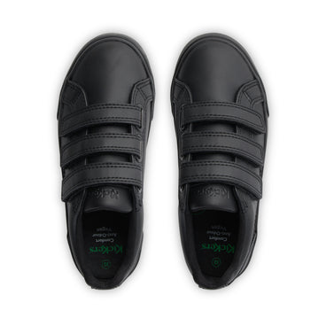 Detail view (Top view mapped) of Junior Unisex Tovni Trip Leather Alternative Black