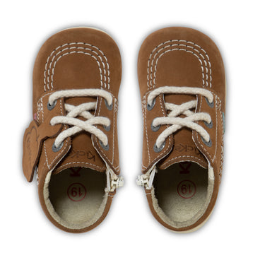 Detail view (Top view mapped) of Baby Kick Hi Leather Tan