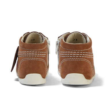 Back view of Baby Kick Hi Leather Tan