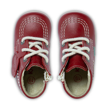 Detail view (Top view mapped) of Baby Kick Hi Leather Red