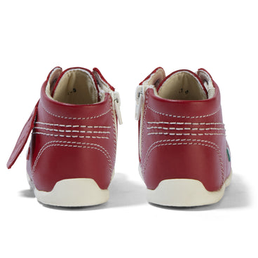 Back view of Baby Kick Hi Leather Red