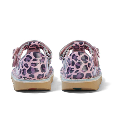 Back view of Infant Girls Kick T Leopard Patent Leather Pink