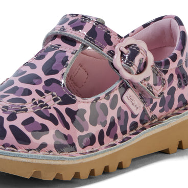 Detail view (close-up) of Infant Girls Kick T Leopard Patent Leather Pink