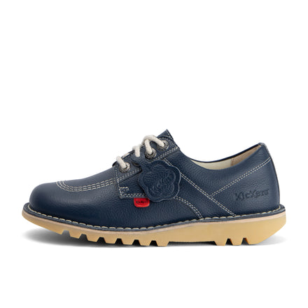 Left side view of Adult Unisex Kick Lo Leather Navy