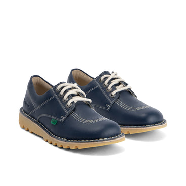 Front ¾ right of Adult Unisex Kick Lo Leather Navy