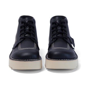 Front view of Adult Unisex Kick Hi Stack Leather Alternative Black